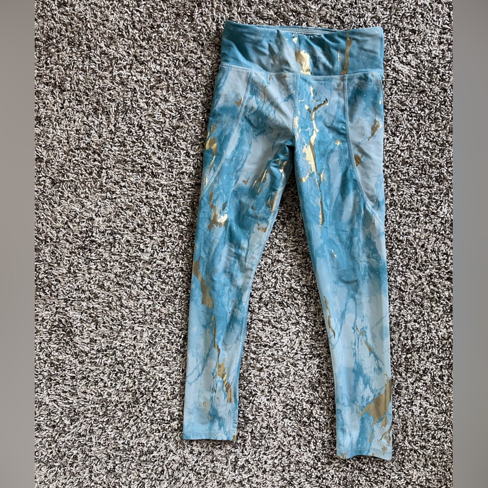 Old Navy‎ Girls Blue & Gold Athletic Leggings – Sporty & Comfy